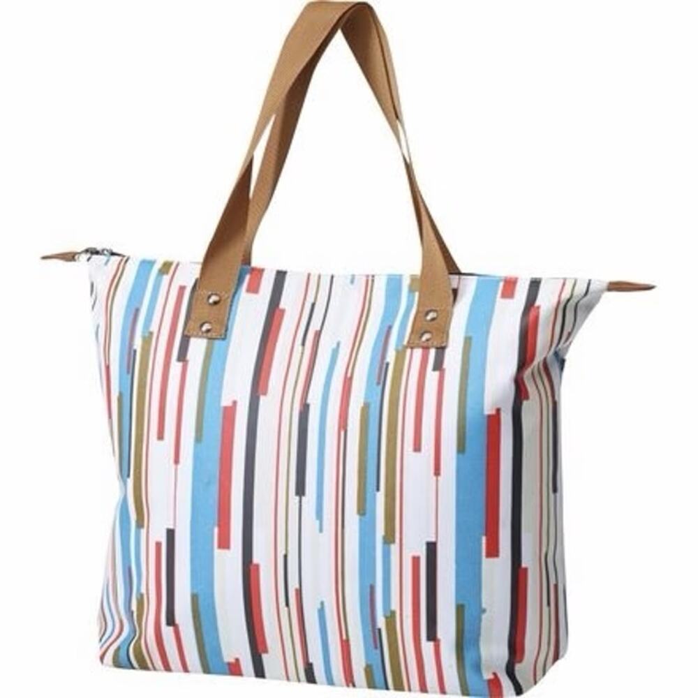 KAVU Women's striped Babette Bag, adventure tote daily use/travel. 16x13.5 in